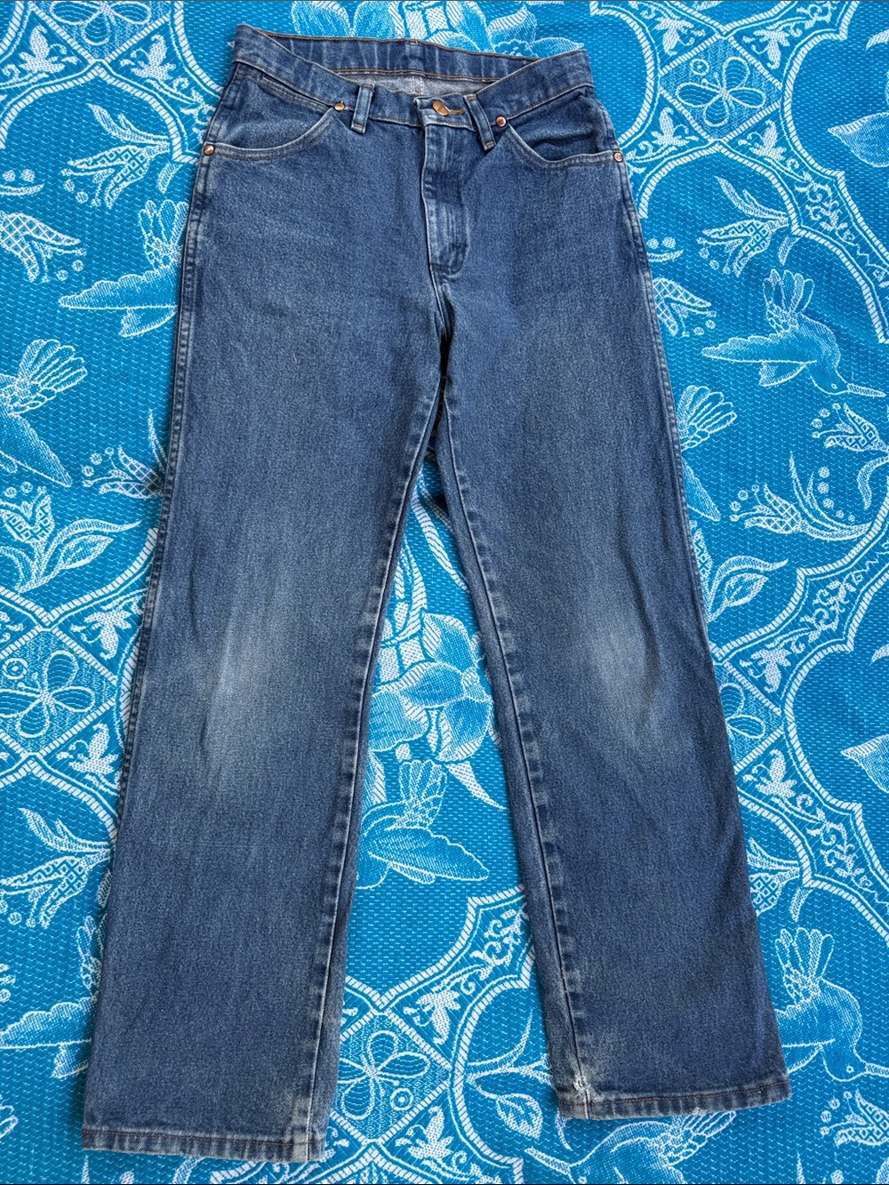 Wrangler Boys Cowboy Cut Jeans Size 14 REG Adjustable Waist Denim 13MWZ